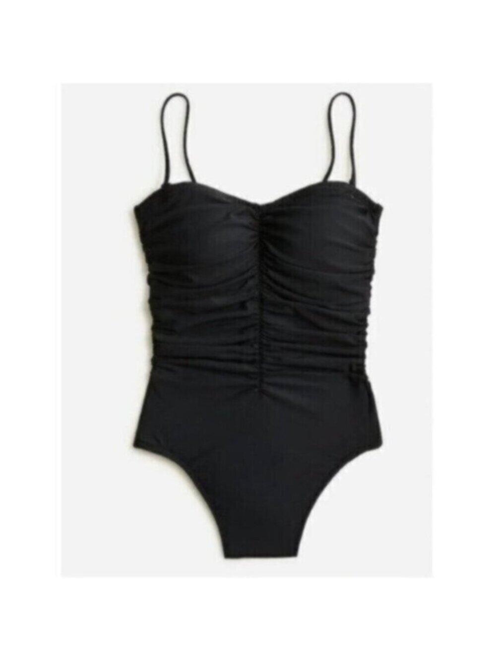 NWT J.Crew Black Ruched Sweetheart One Piece Swimsuit Size 24